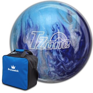 Set Brunswick Bowlingball TZone Arctic Blast & Tasche TZone blau 12 lbs