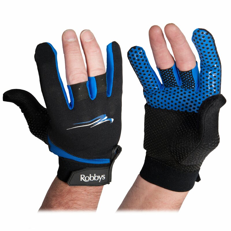 Robbys Original Cool Max PLUS Black/Blue Right Hand Bowling Glove 