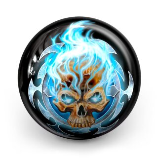 OTB Flaming Blue Skull by M. Graham