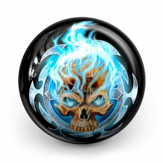 OTB Flaming Blue Skull