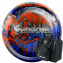 Set Bowlingball Pro Bowl blau orange silber und Tasche Deluxe 15 lbs