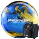 Set Bowlingball Pro Bowl blau schwarz gold und Tasche Deluxe